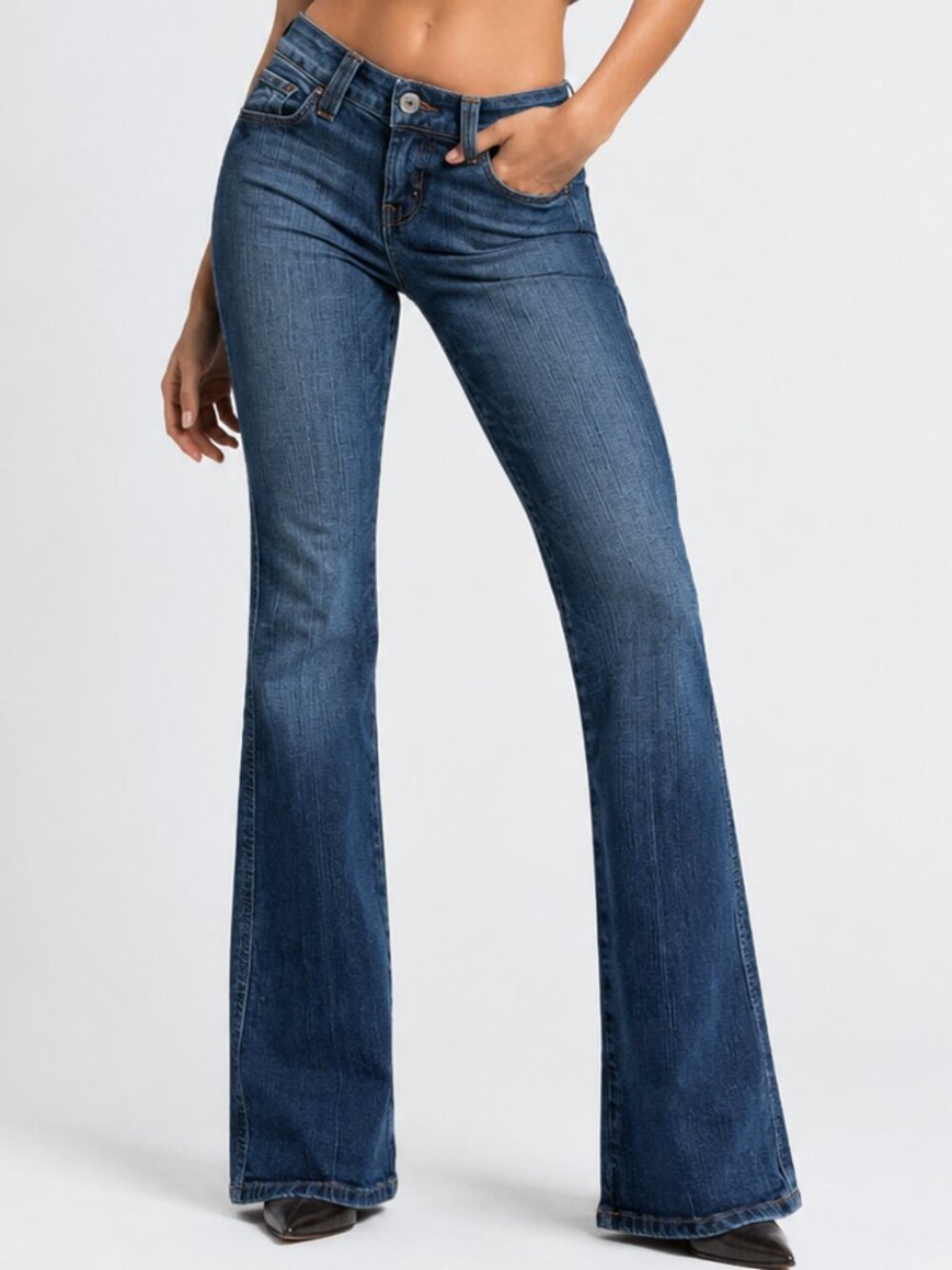Vintage Y2K GUESS Sweetheart Flare Denim Blue Jeans 26
